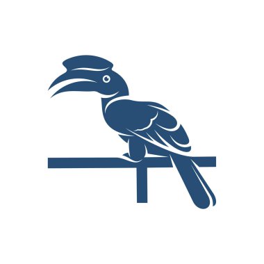 Rangkong Kuş tasarım vektör çizimi, Creative Rangkong Kuş logo tasarımı şablon, simge sembolleri