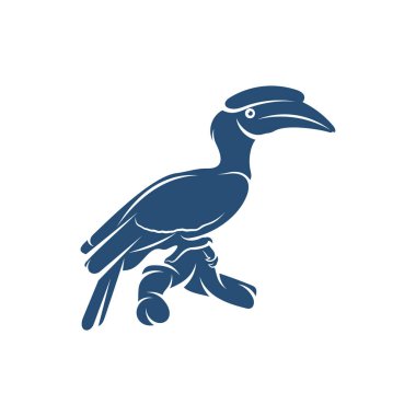 Rangkong Kuş tasarım vektör çizimi, Creative Rangkong Kuş logo tasarımı şablon, simge sembolleri