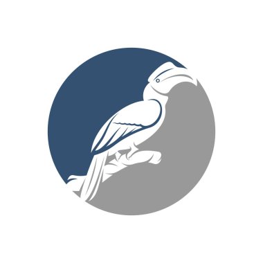 Rangkong Kuş tasarım vektör çizimi, Creative Rangkong Kuş logo tasarımı şablon, simge sembolleri