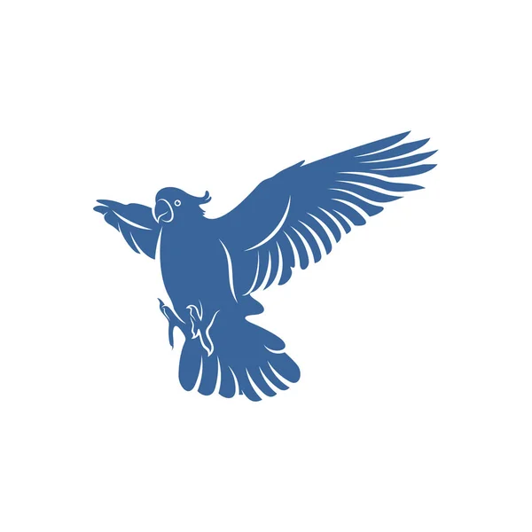 Kakadu Vogel Design Vektor Illustration Kreativ Papagei Vogel Logo Design — Stockvektor