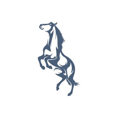 At tasarımı vektör çizimi, yaratıcı at logosu şablonu, simge sembolü