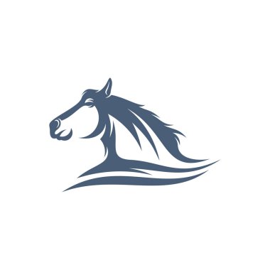 At tasarımı vektör çizimi, yaratıcı at logosu şablonu, simge sembolü