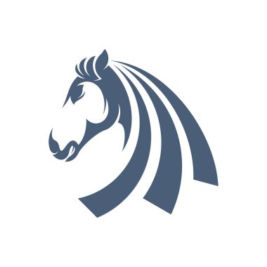 At tasarımı vektör çizimi, yaratıcı at logosu şablonu, simge sembolü