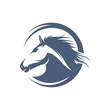 At tasarımı vektör çizimi, yaratıcı at logosu şablonu, simge sembolü