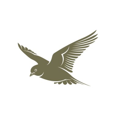 Lark kuşunun logo tasarım vektörü. Simge Sembolü. Şablon İllüstrasyonu. Yaratıcı tasarım