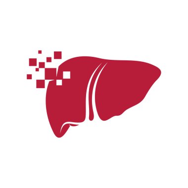 Pikselli karaciğer logo vektör şablonu, Yaratıcı Karaciğer logo tasarımı kavramları