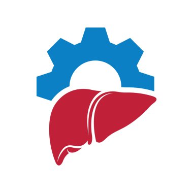 Dişli logo vektör şablonlu karaciğer, Yaratıcı Karaciğer logo tasarımı kavramları