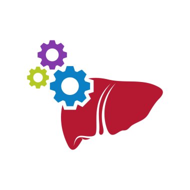 Dişli logo vektör şablonlu karaciğer, Yaratıcı Karaciğer logo tasarımı kavramları