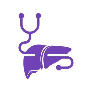 Stetoskop logo vektör şablonlu karaciğer, Yaratıcı Karaciğer logo tasarımı kavramları