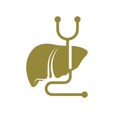 Stetoskop logo vektör şablonlu karaciğer, Yaratıcı Karaciğer logo tasarımı kavramları