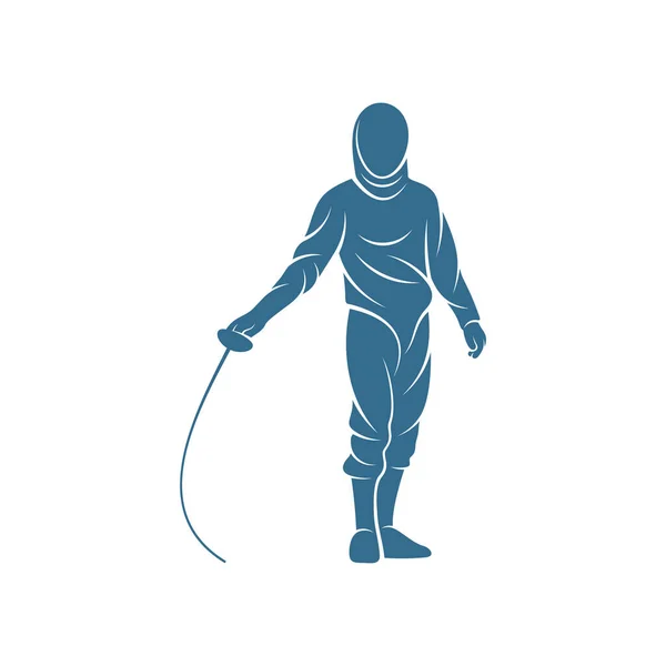 Fencing Sport Player Design Vector Illustration Creative Fencing Sport Logo — Stock Vector