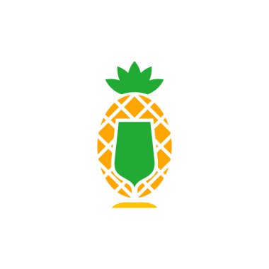 Ananas logo tasarım vektörü. Simge Sembolü. Şablon İllüstrasyonu. Yaratıcı tasarım