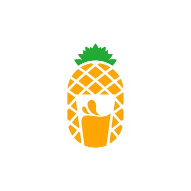 Ananas logo tasarım vektörü. Simge Sembolü. Şablon İllüstrasyonu. Yaratıcı tasarım