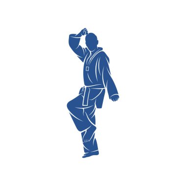 Tekvando tasarım vektör çizimi, Yaratıcı Tekvando logosu tasarımı şablon, simge sembolleri