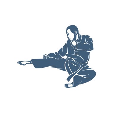 Tekvando tasarım vektör çizimi, Yaratıcı Tekvando logosu tasarımı şablon, simge sembolleri