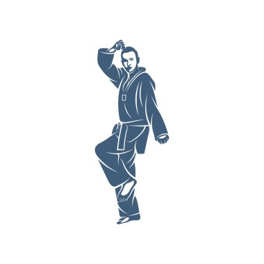 Tekvando tasarım vektör çizimi, Yaratıcı Tekvando logosu tasarımı şablon, simge sembolleri