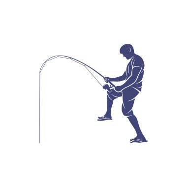 Angler tasarım vektör çizimi, Creative Angler logo tasarımı şablon, simge sembolleri