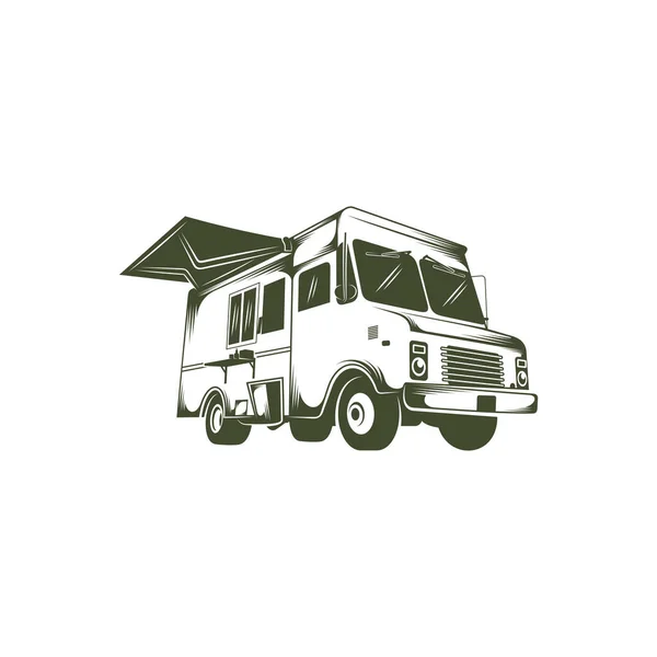 Food Truck Design Vektor Illustration Kreative Food Truck Logo Design — Stockvektor