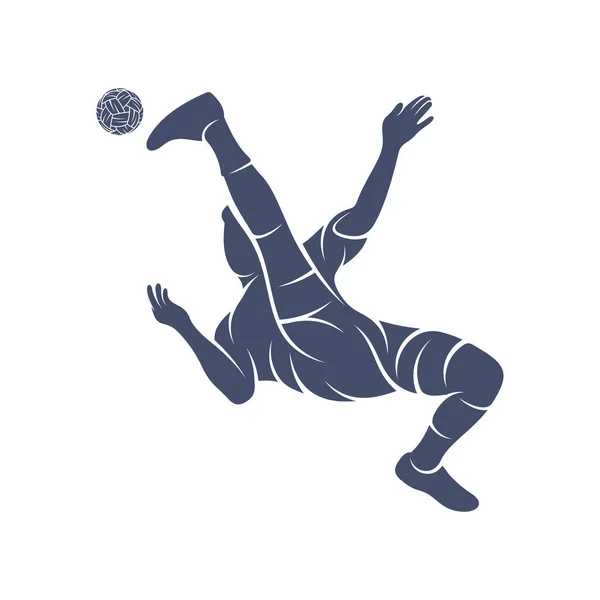 Oyuncu ham futbol tasarım vektör çizimi, Yaratıcı Takraw futbol logosu tasarım konsept şablonu, semboller simgeleri