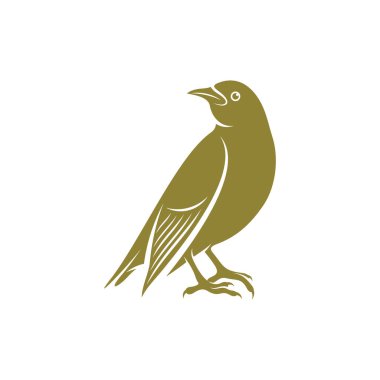 Starling kuş tasarımı vektör çizimi, Creative Starling kuş logosu tasarım konsept şablonu, semboller simgeleri