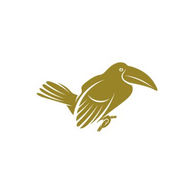 Toucan kuş tasarımı vektör çizimi, Creative Toucan kuş logo tasarımı konsept şablonu, semboller simgeleri