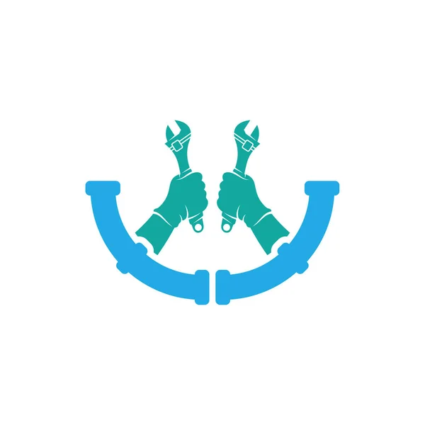 Дизайн Логотипа Компании Service Plumbing Векторная Иллюстрация Дизайн Логотипа Creative — стоковый вектор