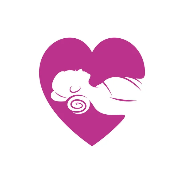 Love Beauty Spa Logo Design Vector Illustration Creative Spa Logo —  Vetores de Stock