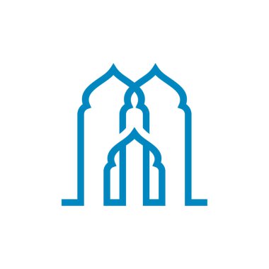 Cami logosu tasarımı vektör illüstrasyonu, Yaratıcı İslami logo tasarım konsept şablonu, sembol simgeleri