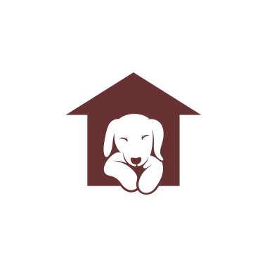 Dog House logo tasarımı vektör çizimi, Creative Dog logo tasarım konsept şablonu, sembol simgeleri