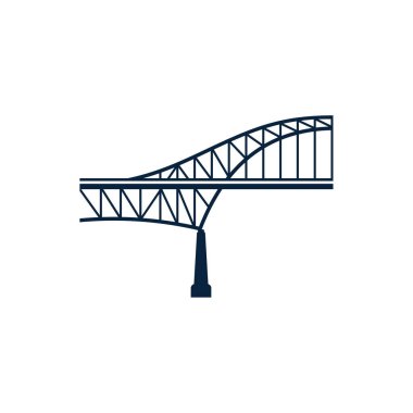 Köprü logosu tasarımı vektör illüstrasyonu, Yaratıcı Köprü logo tasarım konsept şablonu, sembol simgeleri