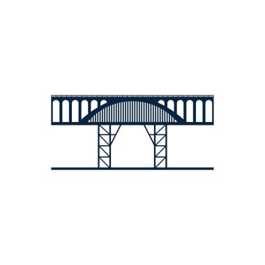 Köprü logosu tasarımı vektör illüstrasyonu, Yaratıcı Köprü logo tasarım konsept şablonu, sembol simgeleri