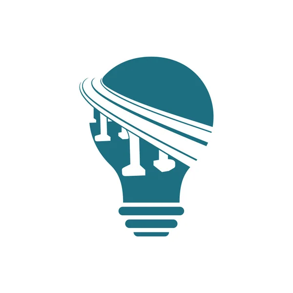 Мостик Векторной Иллюстрацией Логотипа Bulb Шаблон Концепции Логотипа Creative Bridge — стоковый вектор