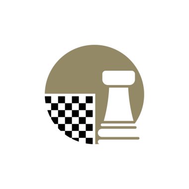 Satranç logosu tasarım vektör çizimi, Yaratıcı Satranç logosu tasarım konsept şablonu, semboller simgeleri