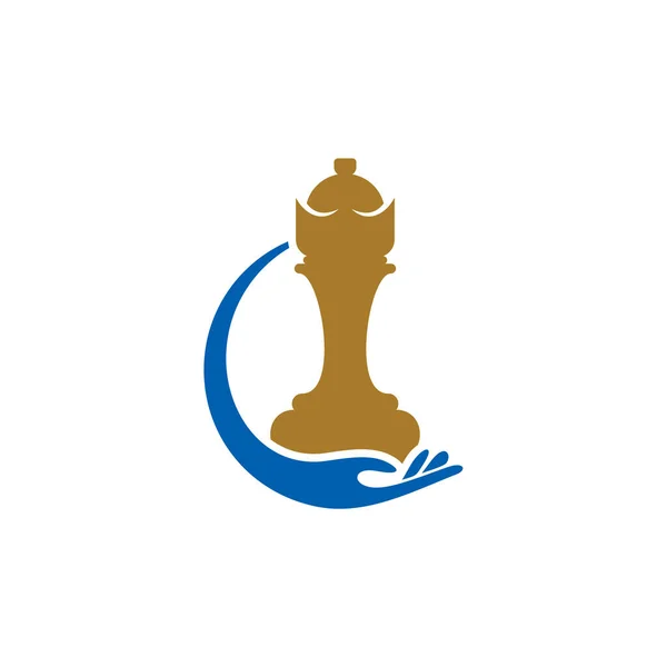 Péče Šachové Logo Design Vektorové Ilustrace Creative Chess Logo Design — Stockový vektor