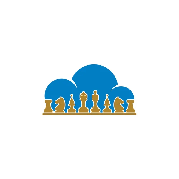 Cloud Chess Logo Design Vektorové Ilustrace Creative Chess Logo Design — Stockový vektor