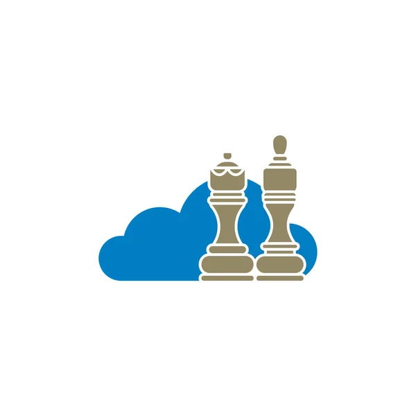 Cloud Chess Logo Design Vektorové Ilustrace Creative Chess Logo Design — Stockový vektor