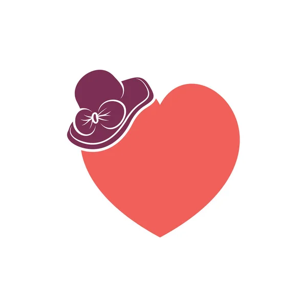 Love Hat Logo Design Vettoriale Illustrazione Creative Hat Logo Design — Vettoriale Stock
