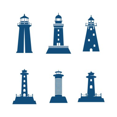 Mercusuar logo tasarım vektör çizimi, Creative Mercusuar logo tasarım konsept şablonu, sembol simgeleri