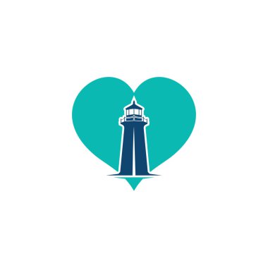 Love Mercusuar logo tasarımı vektör çizimi, Creative Mercusuar logo tasarım konsept şablonu, sembol simgeleri