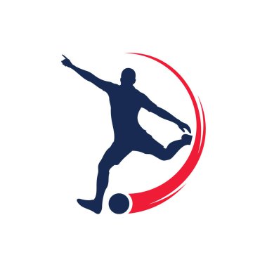 Futbol logosu tasarım vektör çizimi, Yaratıcı Futbol logosu tasarım konsept şablonu, semboller simgeleri