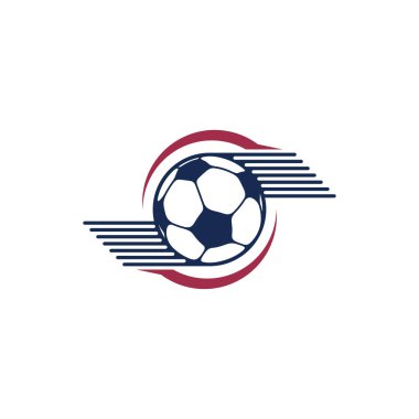 Futbol logosu tasarım vektör çizimi, Yaratıcı Futbol logosu tasarım konsept şablonu, semboller simgeleri