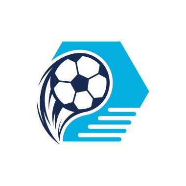 Futbol logosu tasarım vektör çizimi, Yaratıcı Futbol logosu tasarım konsept şablonu, semboller simgeleri