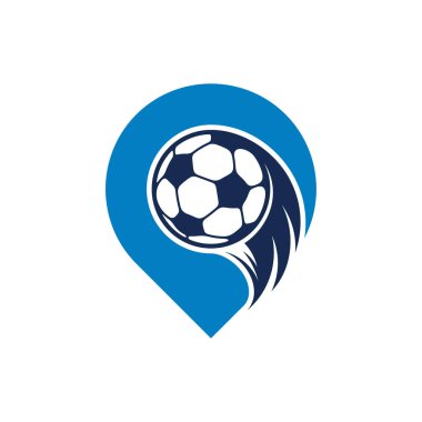 Point Soccer logo tasarımı vektör çizimi, Yaratıcı Futbol logosu tasarım konsept şablonu, semboller simgeleri