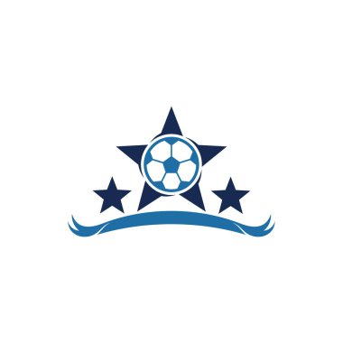 Futbol logosu tasarım vektör çizimi, Yaratıcı Futbol logosu tasarım konsept şablonu, semboller simgeleri