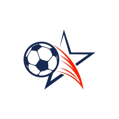 Futbol logosu tasarım vektör çizimi, Yaratıcı Futbol logosu tasarım konsept şablonu, semboller simgeleri