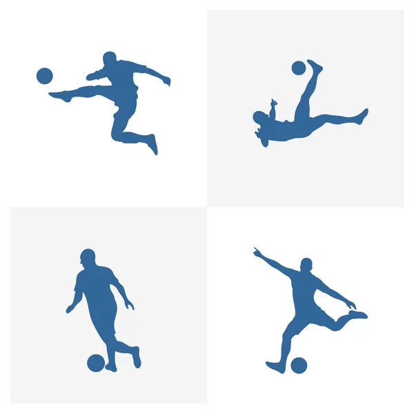 Set Von Fußball Logo Design Vektor Illustration Kreative Fußball Logo — Stockvektor