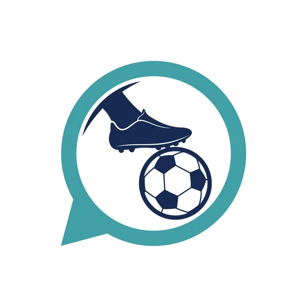 Chat Fußball Logo Design Vektor Illustration Kreative Fußball Logo Design — Stockvektor