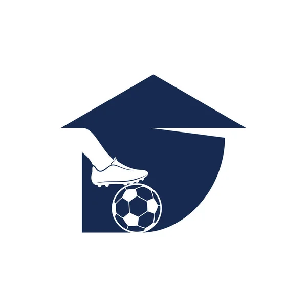 Ilustración Del Vector Diseño Del Logotipo House Soccer Plantilla Concepto — Vector de stock