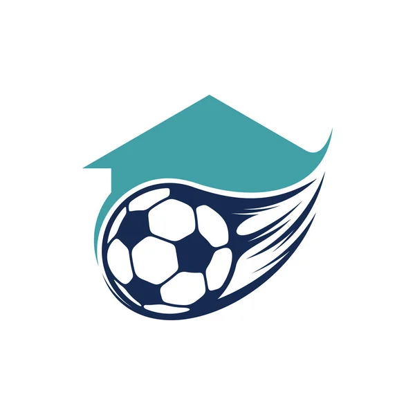 Haus Fußball Logo Design Vektor Illustration Kreative Fußball Logo Design — Stockvektor