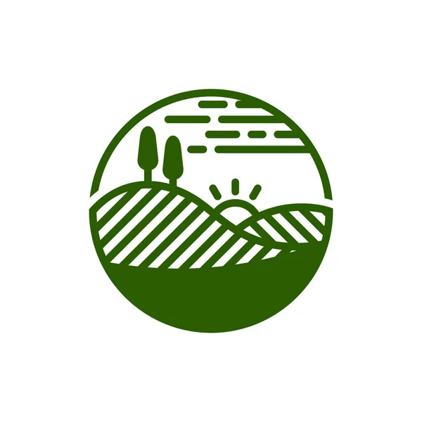Ilustracja Wektora Projektu Logo Krajobrazu Przyrodniczego Wzór Koncepcji Logo Kreatywnego — Wektor stockowy